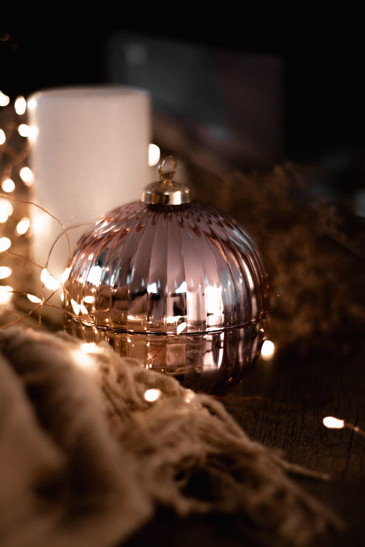 Boule de Noël Rose et Doré