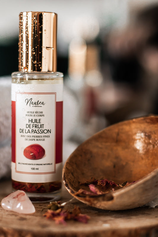 Huile sèche avec des pierres fines de Jaspe Rouge