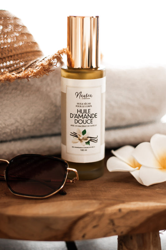Huile sèche avec un macérât de vanille