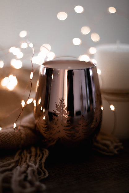 Jar de Noël Rose et Dorée