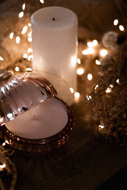 Boule de Noël Rose et Doré