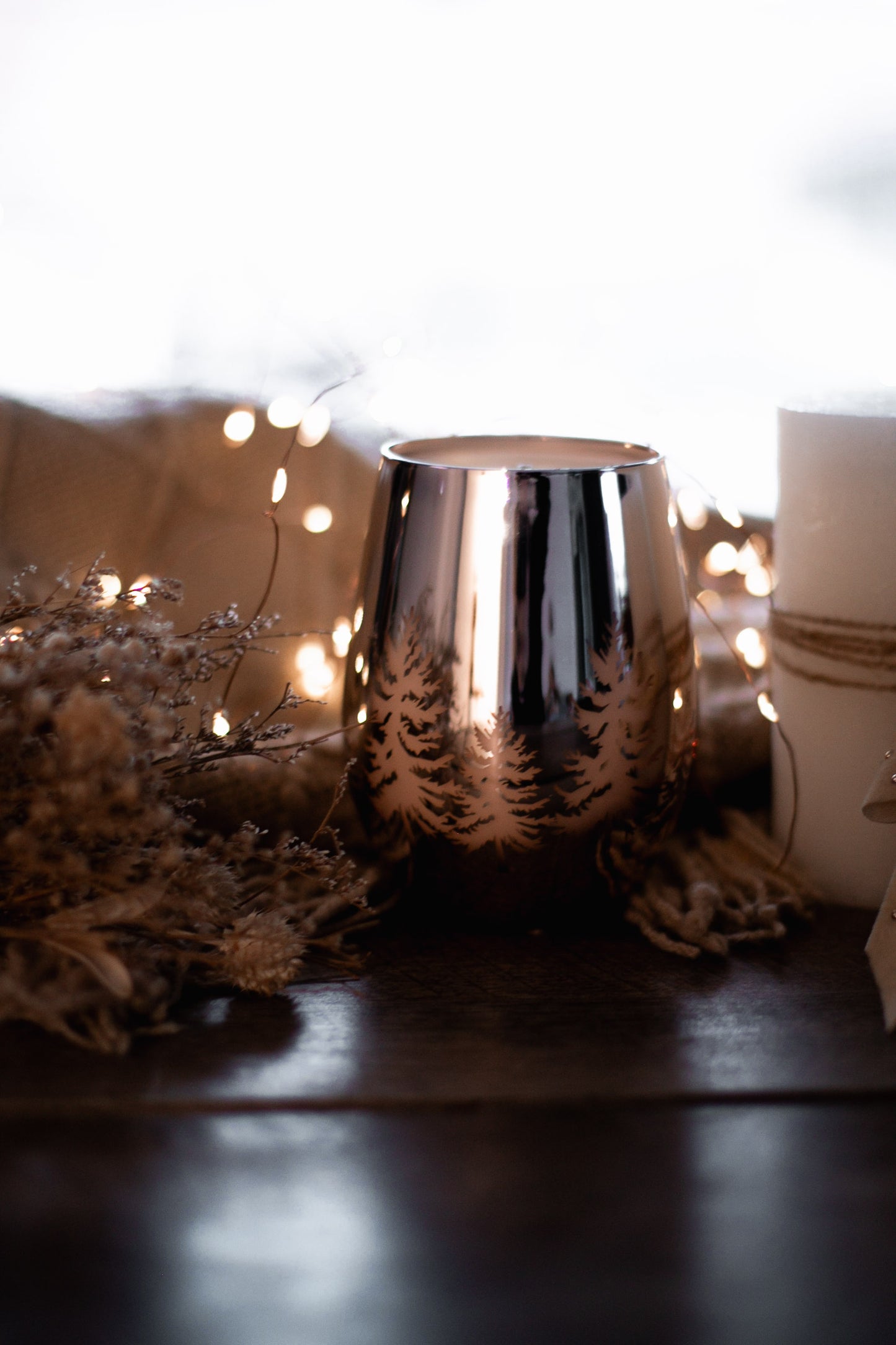 Jar de Noël Rose et Dorée