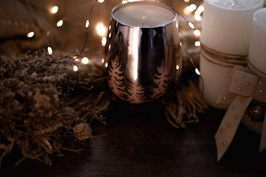 Jar de Noël Rose et Dorée