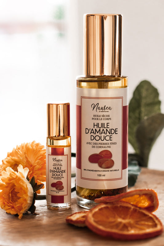 Huile sèche avec des pierres fines de Cornaline